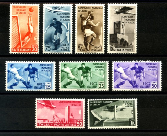 1934 - LOTTO/37968 - REGNO - MONDIALI DI CALCIO 9v. - NUOVI