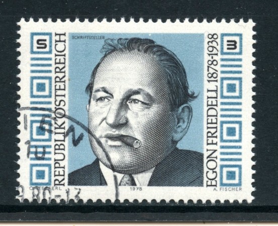 1978 - AUSTRIA - E. FRIEDELL SCRITTORE - USATO - LOTTO/28096