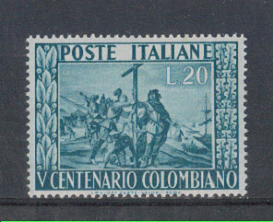 1951 - LOTTO/6141 - REPUBBLICA - 20 LIRE CRISTOFORO COLOMBO
