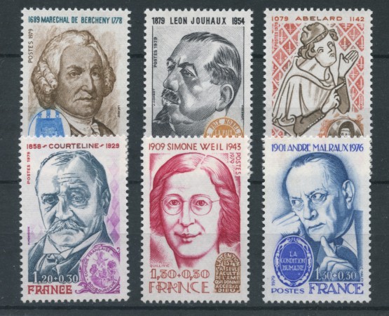 1979 - LOTTO/22625 - FRANCIA - PERSONAGGI FAMOSI 6v.- NUOVI