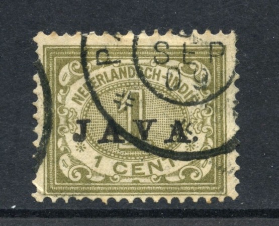 1908 - INDIE OLANDESI - 1c. VERDE SOPRASTAMPATO JAVA - USATO - LOTTO/28792