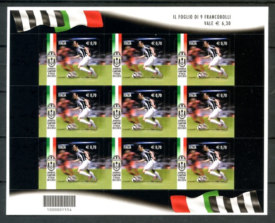 2013 - REPUBBLICA - JUVENTUS CAMPIONE - MINIFOGLIO NUOVO - LOTTO/36796