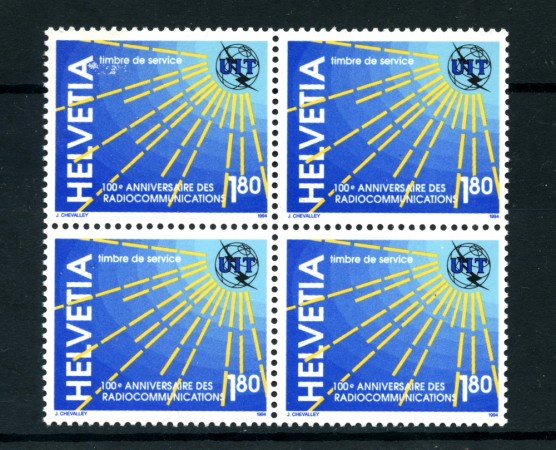 1994 - LOTTO/3108Q - SVIZZERA - SERVIZIO - 1,80 Fr. RADIOCOMUNICAZIONI - QUARTINA NUOVI