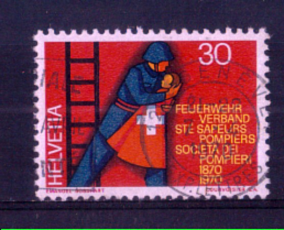 1970 - LOTTO/SVI852U - SVIZZERA - 30c. SOC. POMPIERI - USATO