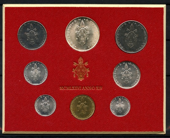 1976 - VATICANO - PAPA PAOLO VI° MONETE DIVISIONALI ANNO XIV° - LOTTO/M36287