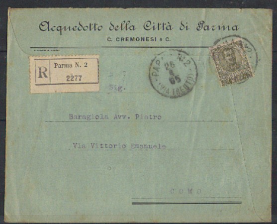 1905 - LOTTO/575A - ACQUEDOTTO CITTA' DI PARMA