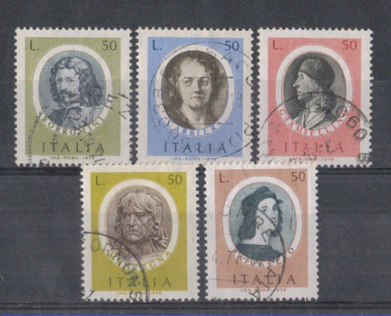 1974 - LOTTO/6600U - REPUBBLICA - ARTISTI ITALIANI II° USATI