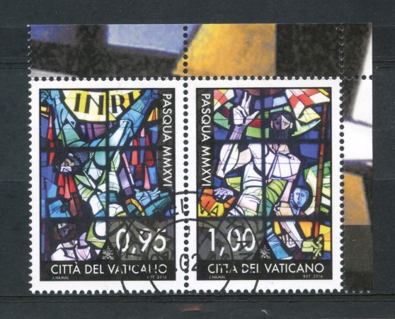 2016 - VATICANO - PASQUA VETRATE 2v. - USATI - LOTTO/30739