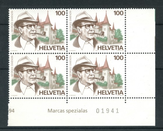 1994 - LOTTO/20279Q - SVIZZERA - GEORGES SIMENON - QUARTINA NUOVI