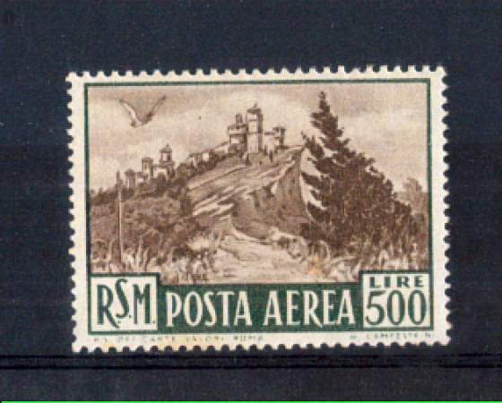 1951 - LOTTO/10646 - SAN MARINO - 500 LIRE VEDUTA POSTA AEREA - LING.
