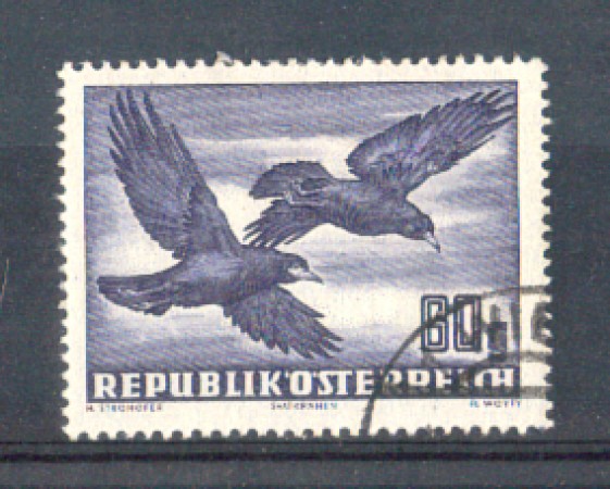 1950/53 - LOTTO/AUSA54U - AUSTRIA - 60g. CORVI POSTA AEREA - USATO