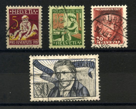 1927 - SVIZZERA - PRO JUVENTUTE 4v. USATI - LOTTO/34023