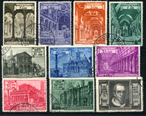 1949 - LOTTO/12076 - VATICANO - BASILICHE ROMANE 10v. - USATI
