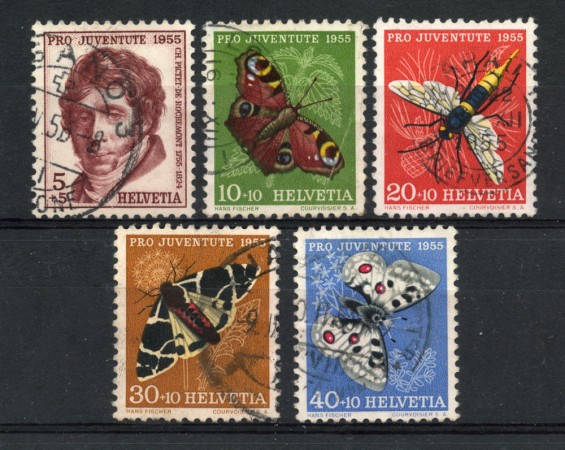 1955 - LOTTO/22290 - SVIZZERA - PRO JUVENTUTE 5v. - USATI