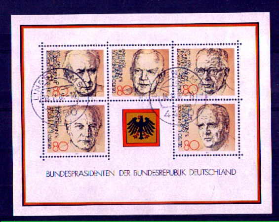1982 - LOTTO/GFBF17U - GERMANIA - PRESIDENTI  FOGLIETTO - USATO