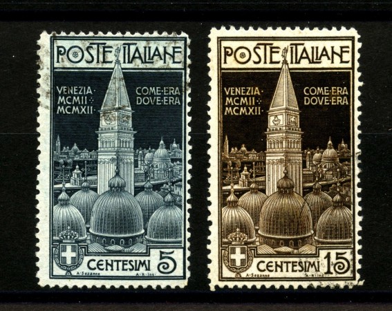 1912 - REGNO - LOTTO/39989 - CAMPANILE DI VENEZIA 2v. - USATI