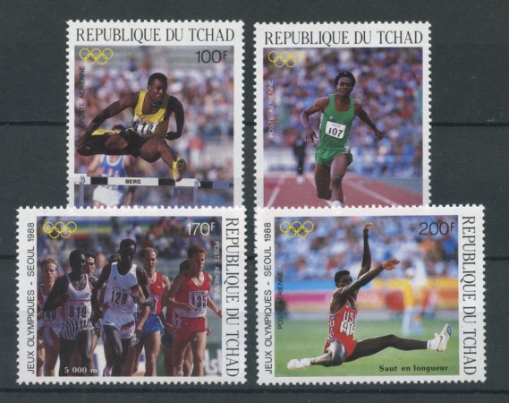 1988 - TCHAD - LOTTO/20147 - OLIMPIADI SEOUL  P/A 4v. - NUOVI