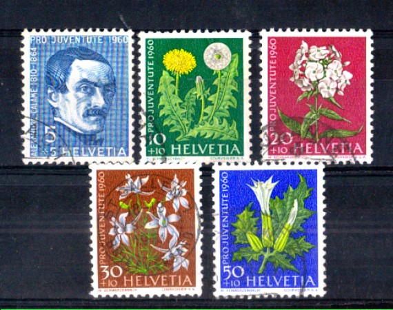 1960 - LOTTO/SVI672CPU - SVIZZERA - PRO JUVENTUTE 5v. - USATI
