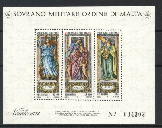 1974 - SOVRANO MILITARE DI MALTA - NATALE  FOGLIETTO  NUOVO - LOTTO/32251