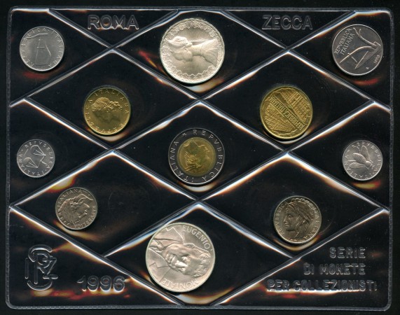 1996 - REPUBBLICA - LOTTO/M41022 - SERIE DIVISIONALE CON 1000 LIRE  ARGENTO E.MONTALE
