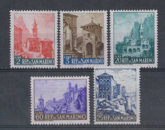 1957 - LOTTO/7851 - SAN MARINO - VEDUTE 5v. NUOVI