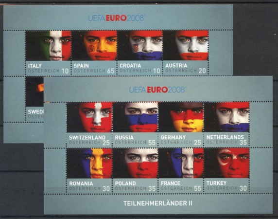 2008 - AUSTRIA - EUROPEI DI CALCIO - 2 FOGLIETTI  NUOVI- LOTTO/33433