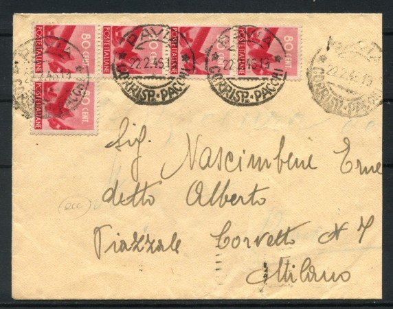 1946 - LUOGOTENEZA  - LOTTO/47786 -  BUSTA DA PAVIA PER MILANO