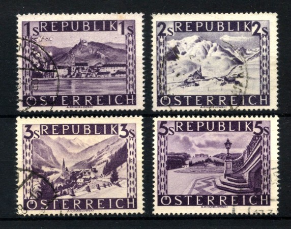 1945 - AUSTRIA - LOTTO/43645 - VEDUTE IN SCELLINI 4v. - USATI