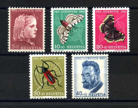 1953 - LOTTO/39416 - SVIZZERA - PRO JUVENTUTE 5v. - NUOVI