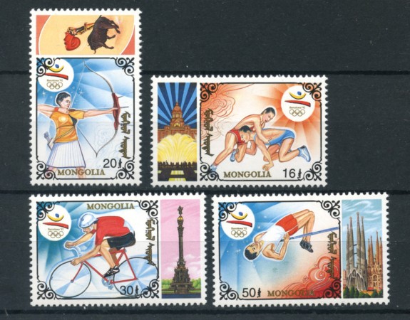 1992 - MONGOLIA - LOTTO/19733 - OLIMPIADI BARCELLONA 4v. - NUOVI