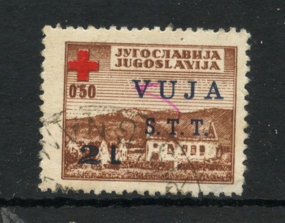 1948 - TRIESTE  B - LOTTO/48273 - 2 SU 0,50 d.  PRO CROCE ROSSA - USATO