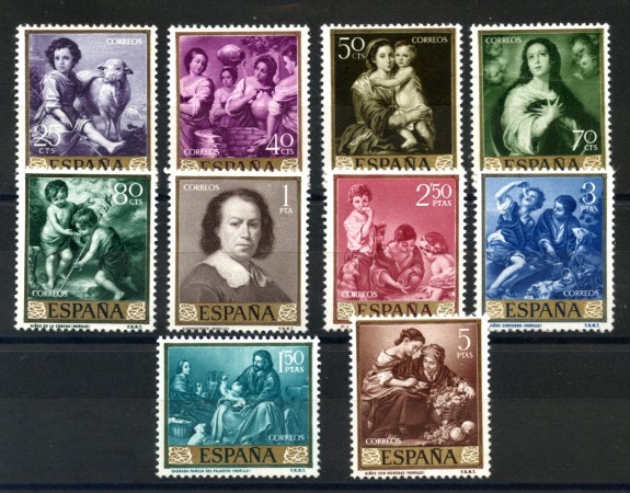 1960 - SPAGNA - LOTTO/38963 - GIORNATA DEL FRANCOBOLLO 10v. - NUOVI