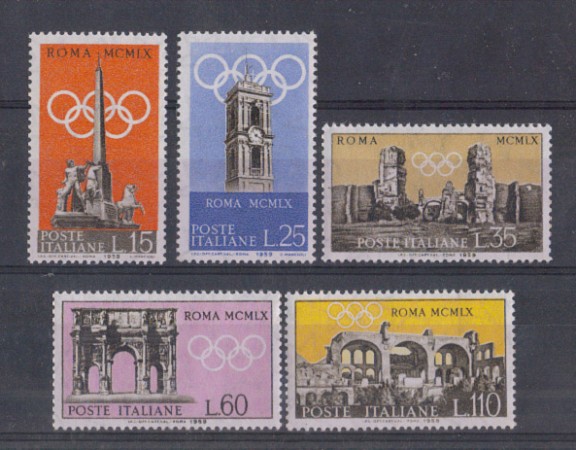 1959 - LOTTO/6351 - REPUBBLICA - PREOLIMPICA 5v.