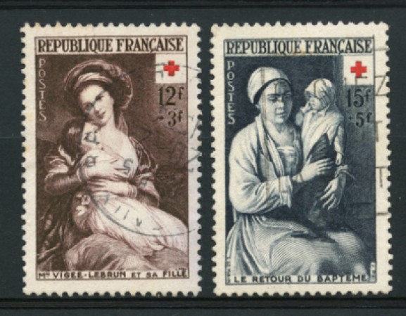 1953 - LOTTO/11908 - FRANCIA - PRO CROCE ROSSA 2v. - USATI