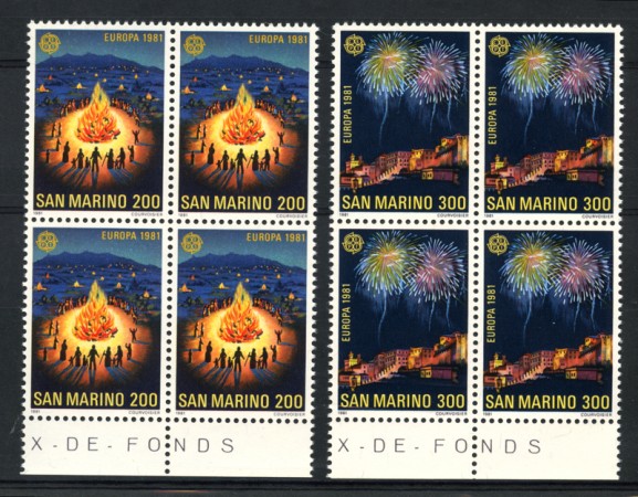 1981 - LOTTO/8012Q - SAN MARINO - EUROPA 2V. QUARTINE NUOVI
