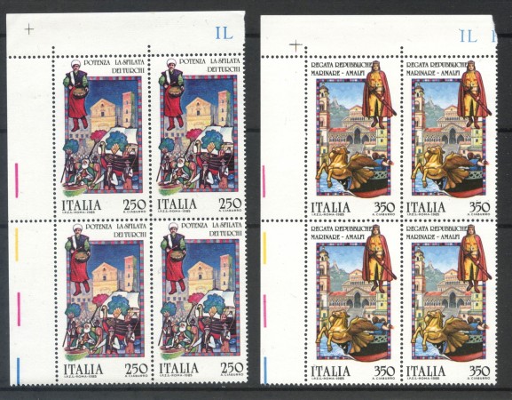 1985 - LOTTO/6830Q - REPUBBLICA - FOLCLORE 4° SERIE - QUARTINE NUOVI