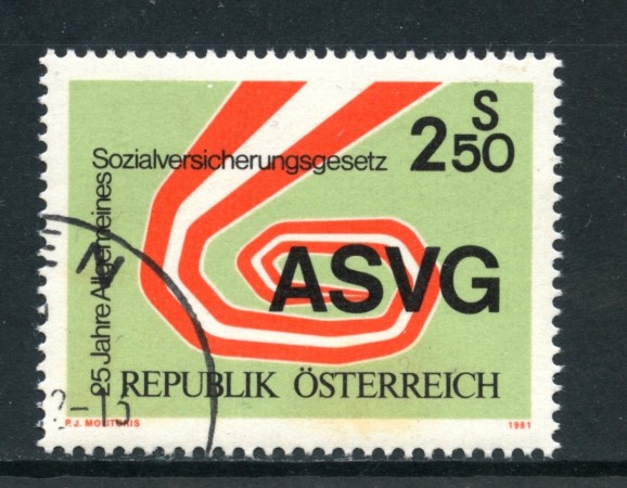 1981 - AUSTRIA - ASSICURAZIONI SOCIALI - USATO - LOTTO/28216