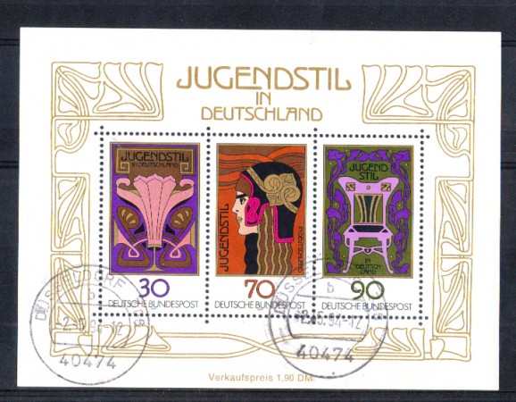1977 - LOTTO/GFBF13U - GERMANIA - STILE LIBERTY FOGLIETTO - USATO