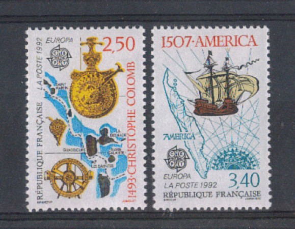 1992 - LOTTO/FRA2749CPN - FRANCIA - EUROPA SCOPERTA AMERICA 2v. - NUOVI
