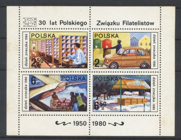 1980 - POLONIA - LOTTO/48467 - GIORNATA DEL FRANCOBOLLO FOGLIETTO NUOVO
