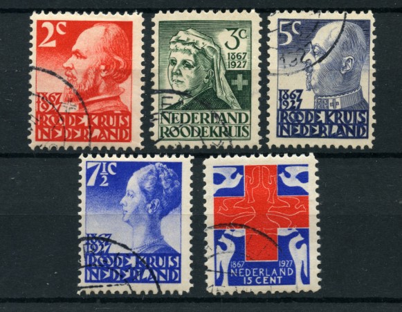 1927 - LOTTO/24656 - OLANDA - 60° CROCE ROSSA 5v. - USATI