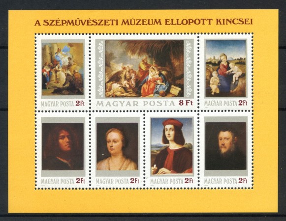 1984 - UNGHERIA - DIPINTI DEL MUSEO DI BUDAPEST - FOGLIETTO NUOVO - LOTTO/32719