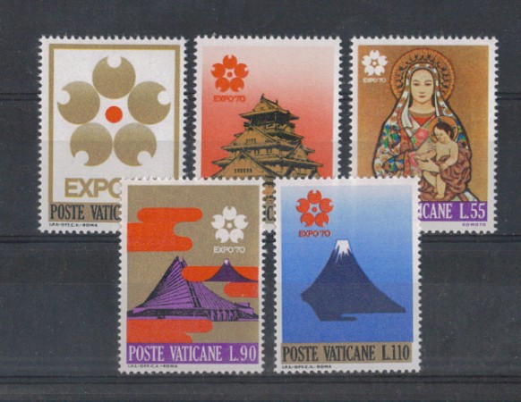 1970 - LOTTO/5925 - VATICANO - EXPO DI OSAKA 5v.