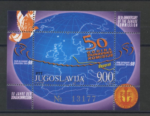 1998 - JUGOSLAVIA - COMMISSIONE DEL DANUBIO - FOGLIETTO - NUOVO - LOTTO/35489
