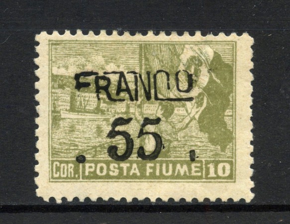 1919/20 - FIUME - LOTTO/42311 - 55 SU 10 CORONE OLIVA - LINGUELLATO