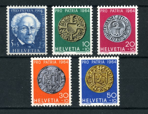 1964 - LOTTO/22327 - SVIZZERA - PRO PATRIA 5v. - NUOVI