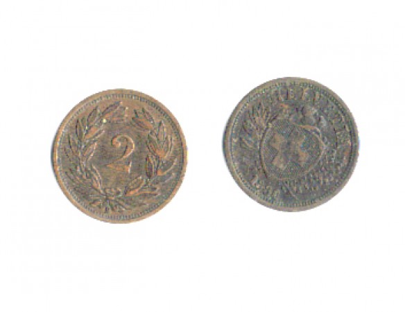 1888 - LOTTO/MSVI1888R2 - SVIZZERA - 2 RAPPEN  CROCE LARGA