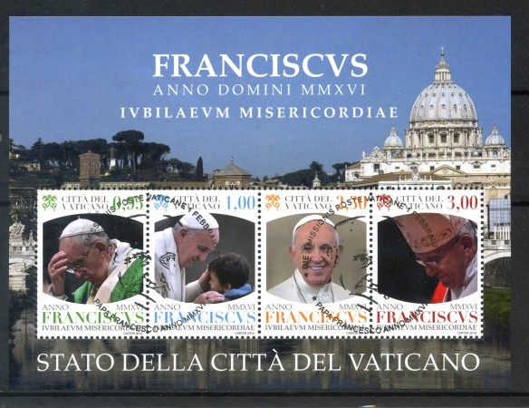 2016 - VATICANO - PAPA FRANCESCO ANNO IV°  - FOGLIETTO USATO FDC - LOTTO/30738