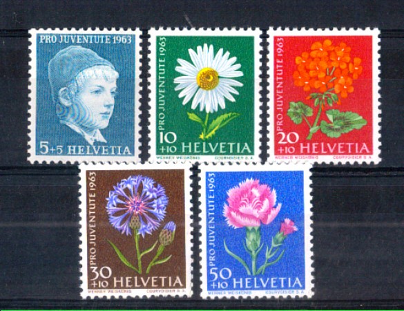 1963 - LOTTO/SVI725CPN - SVIZZERA - PRO JUVENTUTE 5v. - NUOVI