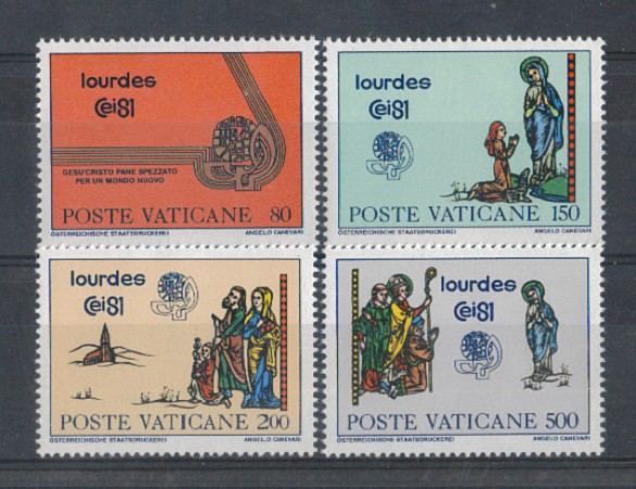 1981 - LOTTO/5818 - VATICANO - CONGRESSO EUCARISTICO LOURDES 4v. - NUOVI